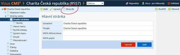 Úvodní stránka - Boxy