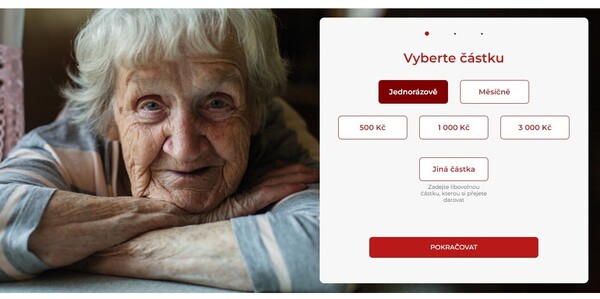 Darovací widget s obrázkem