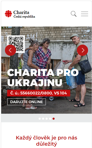 Slider s textem na mobilu