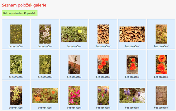 Vložené fotografie do galerie.